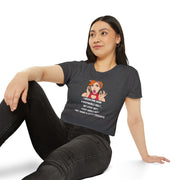 Women's Festival Crop Top — Retro Pop Art 'Being Responsible Every Day?' Graphic Crop Tee