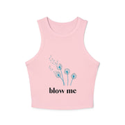Blow Me Dandelion Tank Top — Women's Crop Racerback Graphic Tank