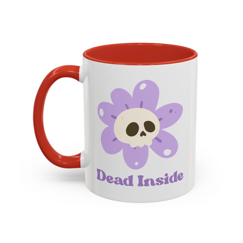 Coffee or Tea Mug — "Dead Inside" Floral Skull Accent Mug