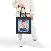 Canvas Tote Bag - Retro Pop Art Design: "I need to teach my facial expressions to use their inside voice"
