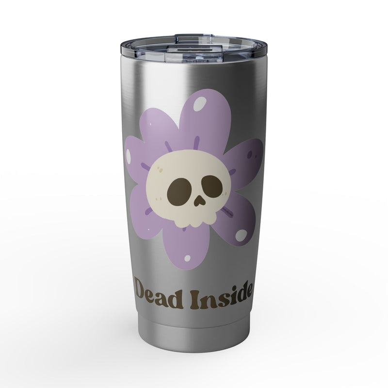 20oz Vagabond Tumbler — 'Dead Inside' Purple Skull Flower Traveler Mug