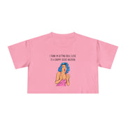Crop Tee — Retro Pop Art 'Grippy Socks Vacation' Graphic T-shirt Top