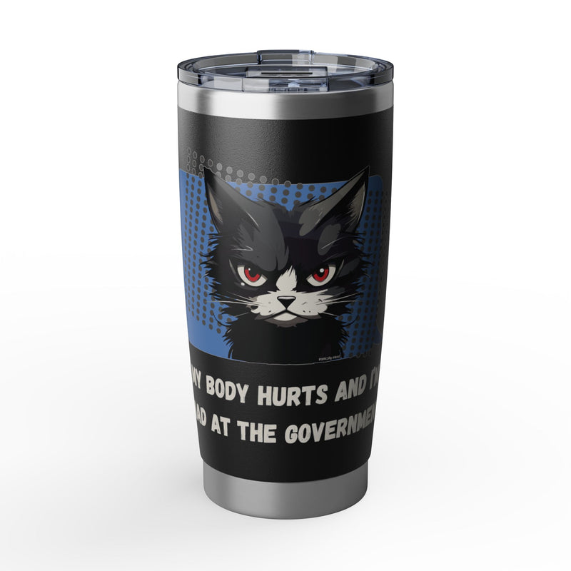 Black Cat Vagabond 20oz Tumbler — Grumpy Cat Travel Mug