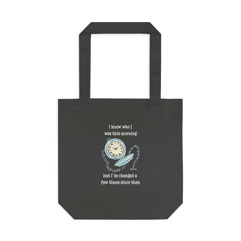 Wonderland Large Cotton Canvas Tote Bag “I Knew Who I Was This Morning But I’ve Changed A Few Times Since Then”