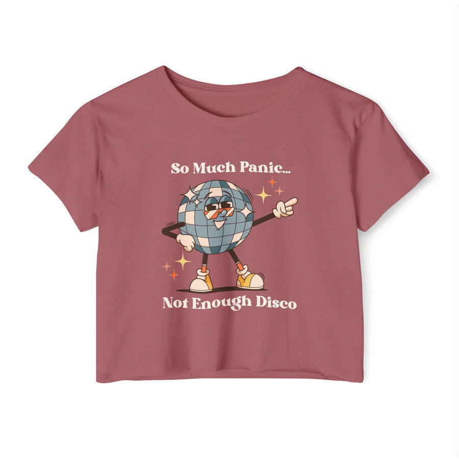Festival Crop Top T-shirt— “So Much Panic… Not Enough Disco” Graphic Tee