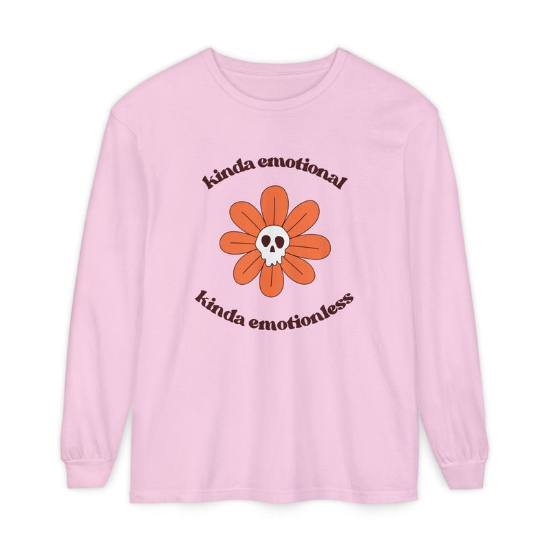 Daisy Skull T-Shirt "Kinda Emotional Kinda Emotionless" Long Sleeve Tee