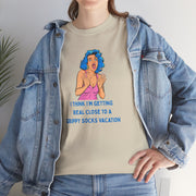 Pop Art Tee - "Grippy Socks Vacation" Mental Health Awareness Graphic T-Shirt