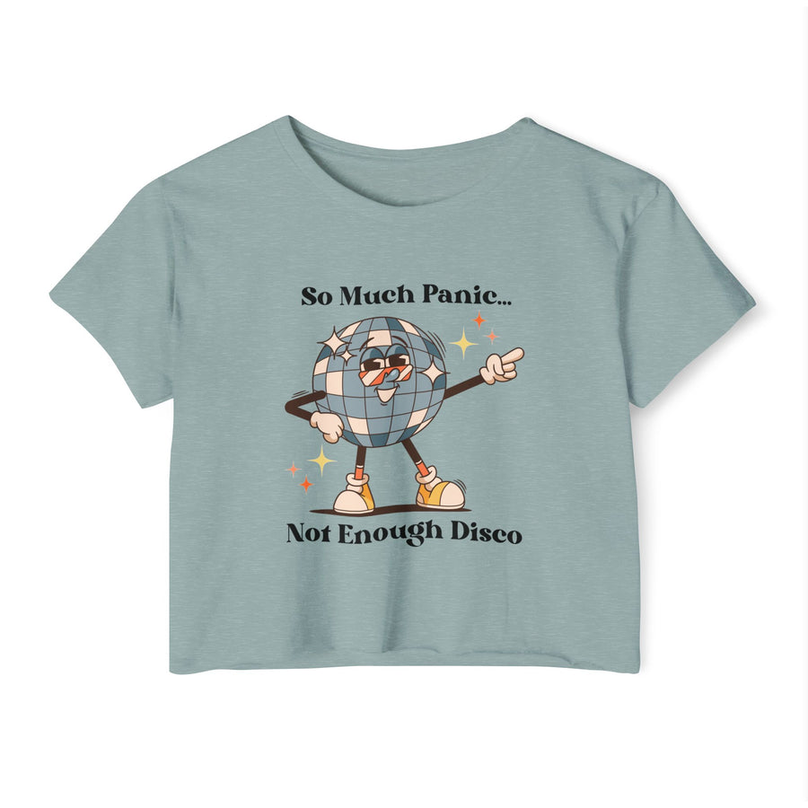 Festival Crop Top T-shirt— “So Much Panic… Not Enough Disco” Graphic Tee