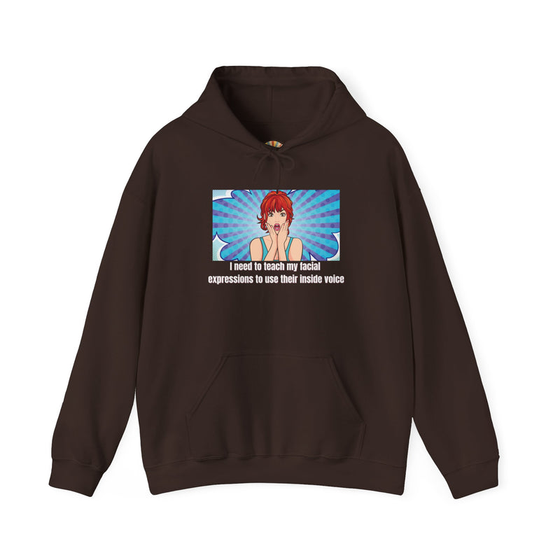 Pop Art Hoodie — 'Facial Expressions' Graphic Hooded Sweatshirt