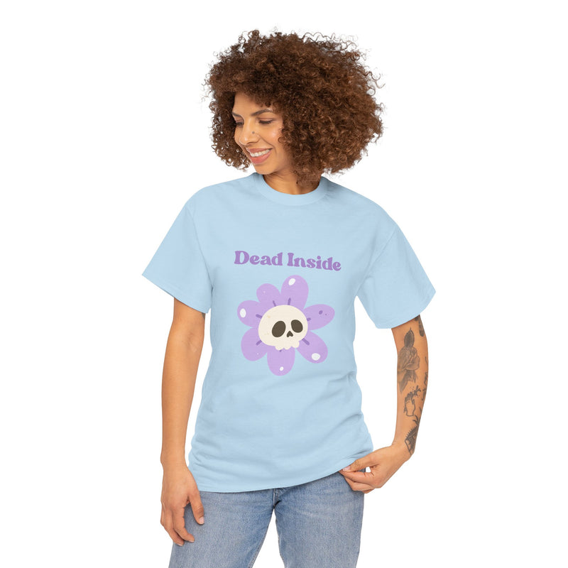 Graphic Tee — "Dead Inside" Skull Flower Mental Health Awareness T-Shirt