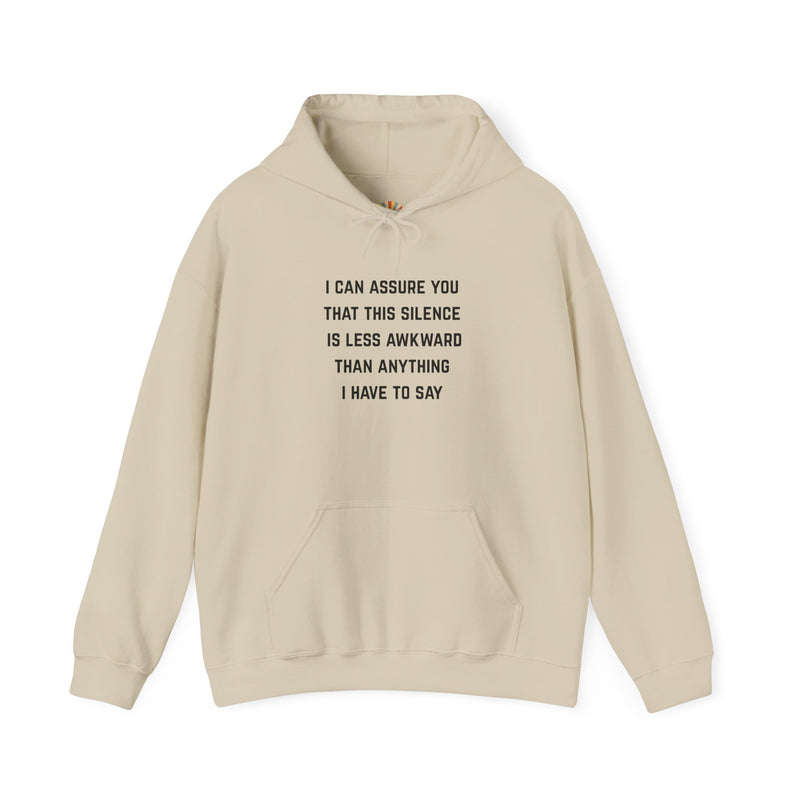 "Awkward Silence" Hoodie - Unisex Heavy Blend™ Minimalist Graphic Text Hooded Sweatshirt