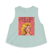 Crop Top — Retro Pop Art Graphic Tee "I Wanna Be 14 Again and Ruin My Life Differently" T-shirt
