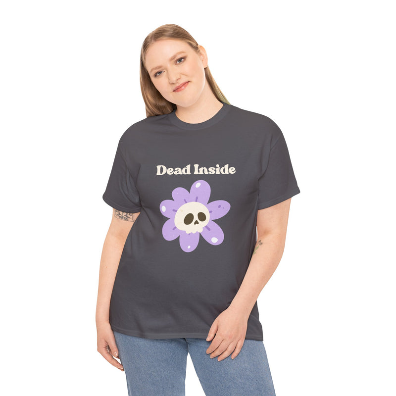 Graphic Tee — "Dead Inside" Skull Flower Mental Health Awareness T-Shirt