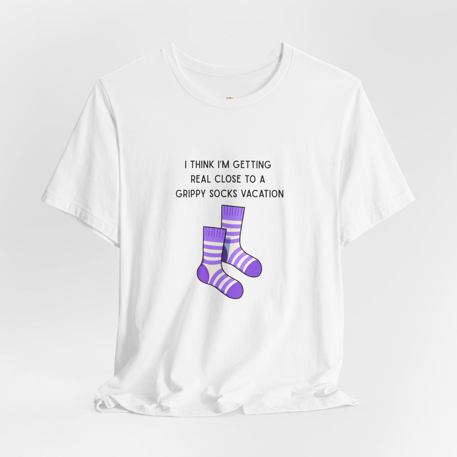 Graphic Tee - "Grippy Socks Vacation" Mental Health Awareness T-Shirt
