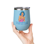 Grippy Sock Vacation Pop Art Wine Tumbler - Stainless Steel 12oz