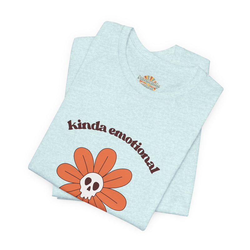 Graphic Tee - Kinda Emotionless Kinda Emotional Floral Skull Mental Health Awareness T-Shirt