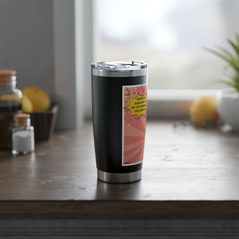 Retro Pop Art Vagabond Travel Tumbler — '14 Again'