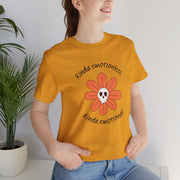 Graphic Tee - Kinda Emotionless Kinda Emotional Floral Skull Mental Health Awareness T-Shirt
