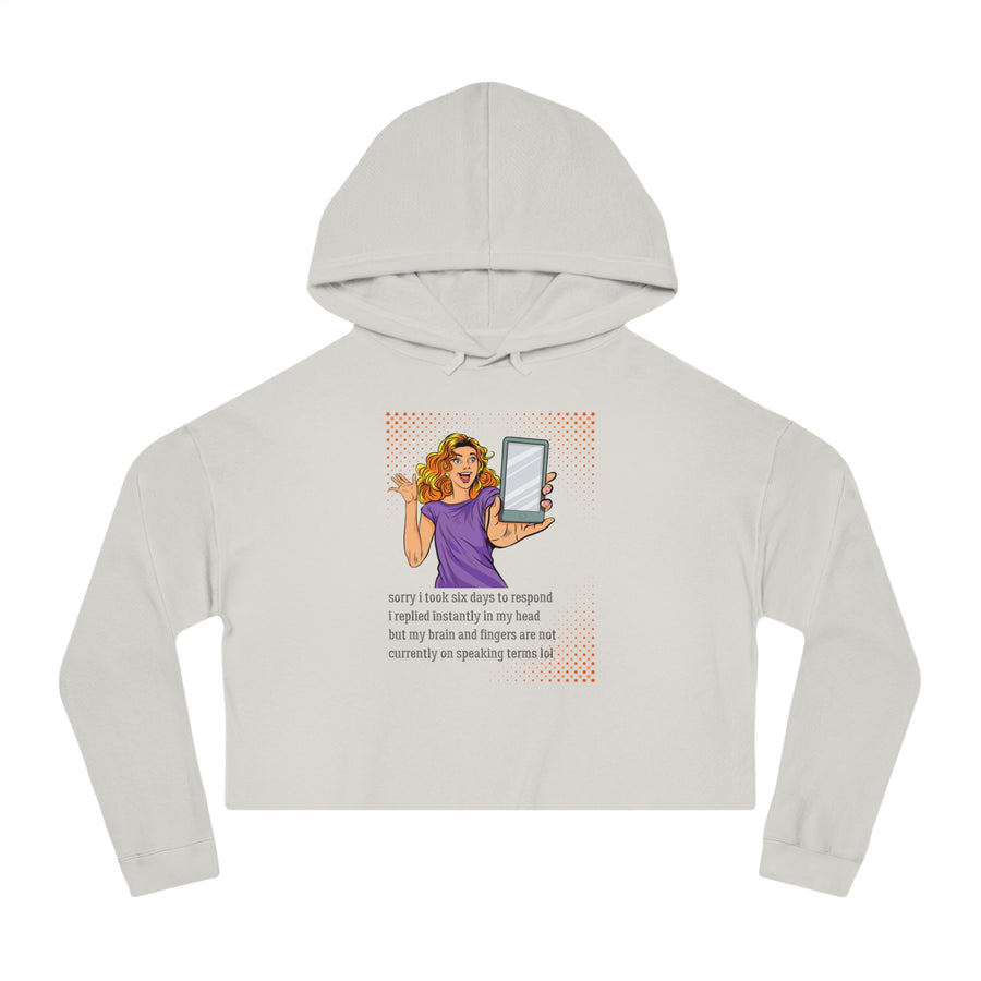 Message Delay  - Women’s Cropped Hooded Sweatshirt