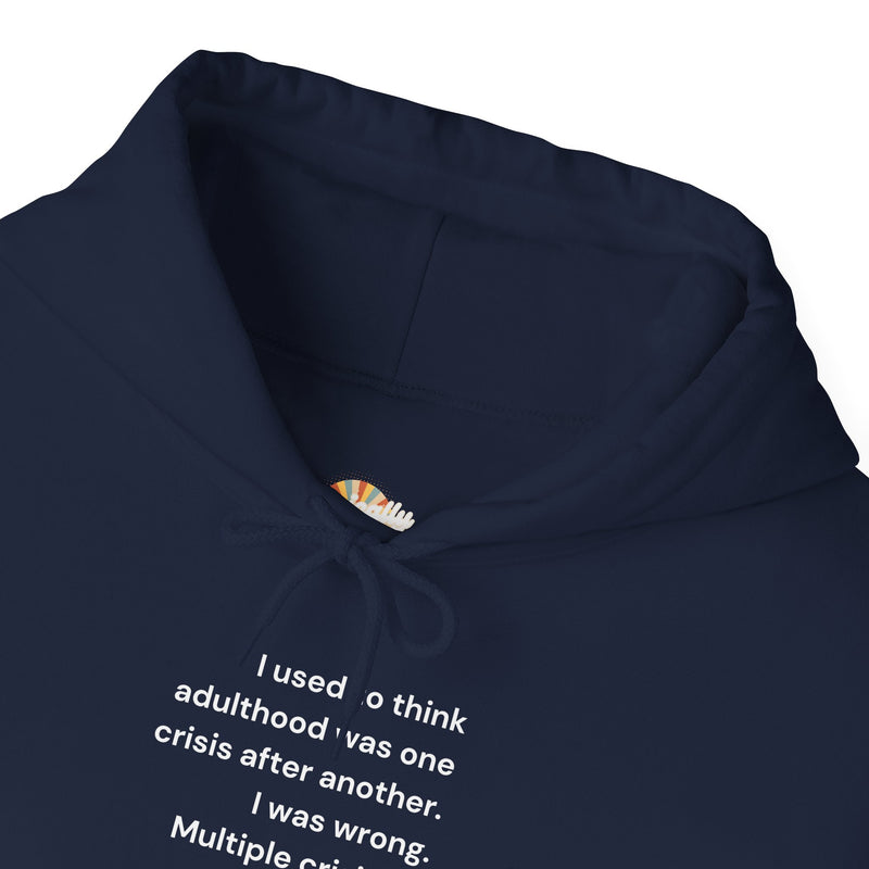 Graphic Text Hoodie — 'Adulthood' Hooded Sweatshirt