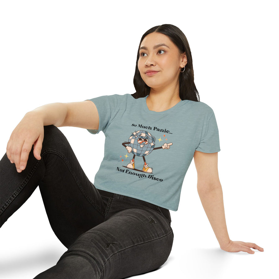 Festival Crop Top T-shirt— “So Much Panic… Not Enough Disco” Graphic Tee