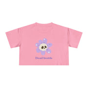 Dead Inside Floral Skull Crop Tee — Women's Graphic T-Shirt Top