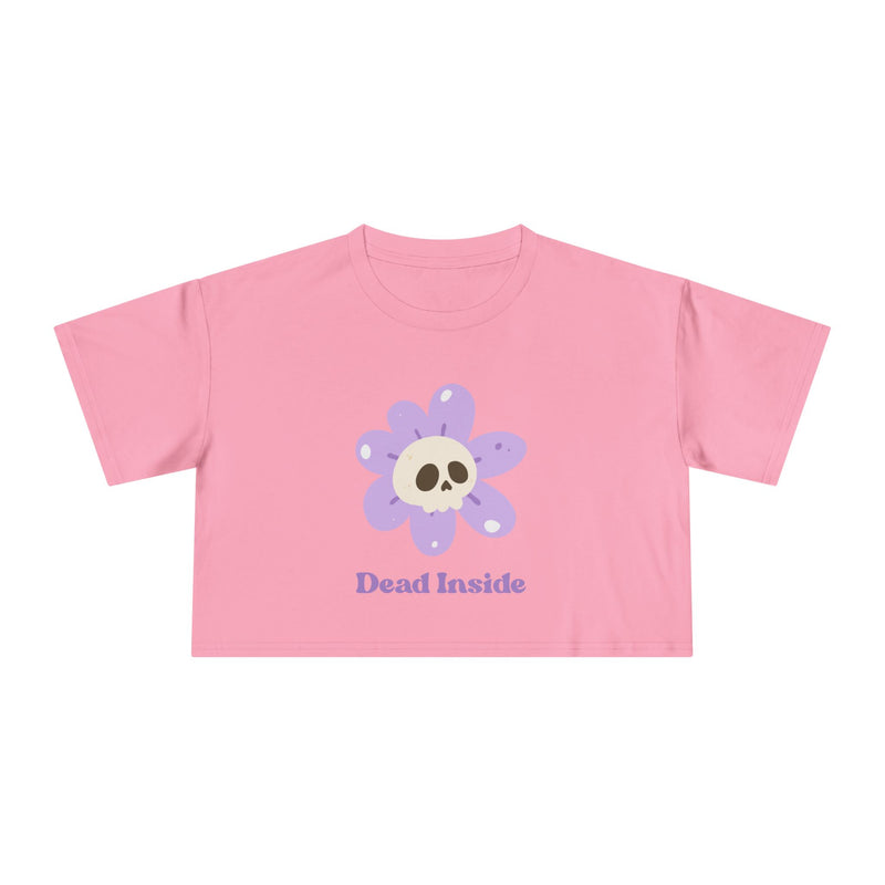 Dead Inside Floral Skull Crop Tee — Women's Graphic T-Shirt Top