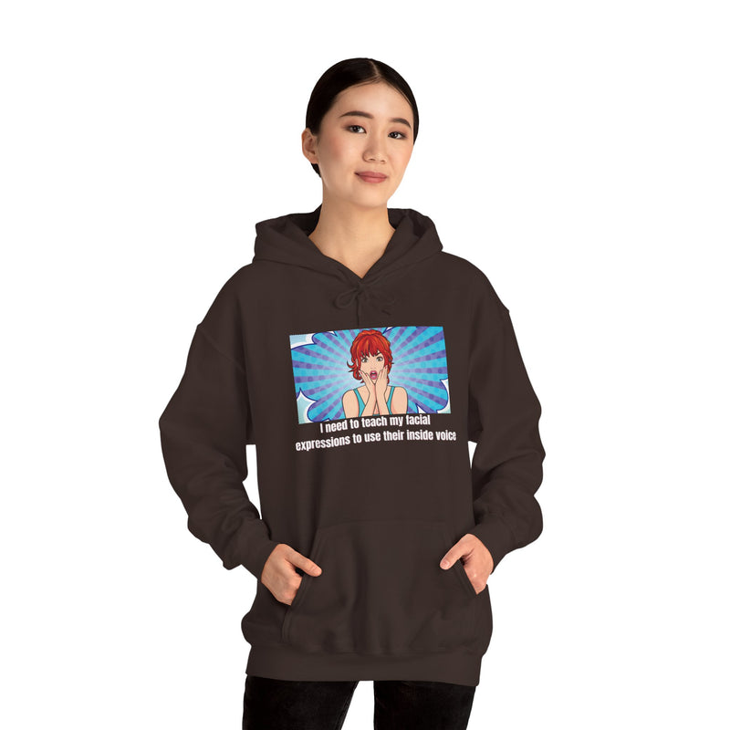 Pop Art Hoodie — 'Facial Expressions' Graphic Hooded Sweatshirt