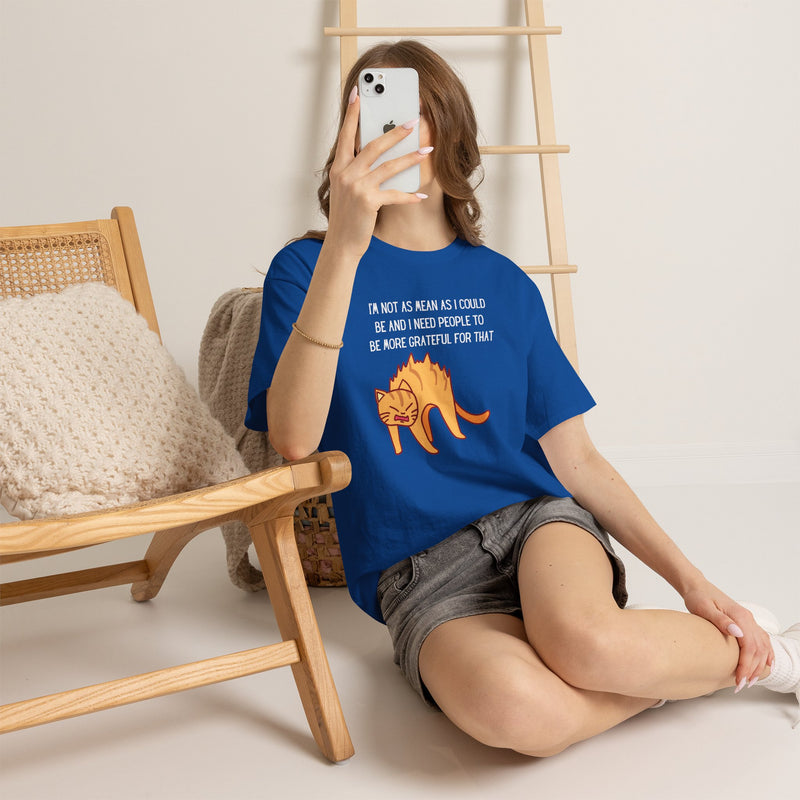 Sassy Cat Attitude T-Shirt — "I’m Not As Mean As I Could Be" Graphic Tee