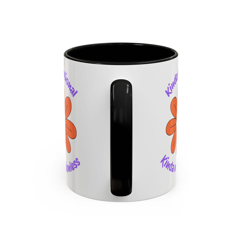 Coffee or Tea Mug — "Kinda Emotional, Kinda Emotionless" Floral Skull Accent Mug