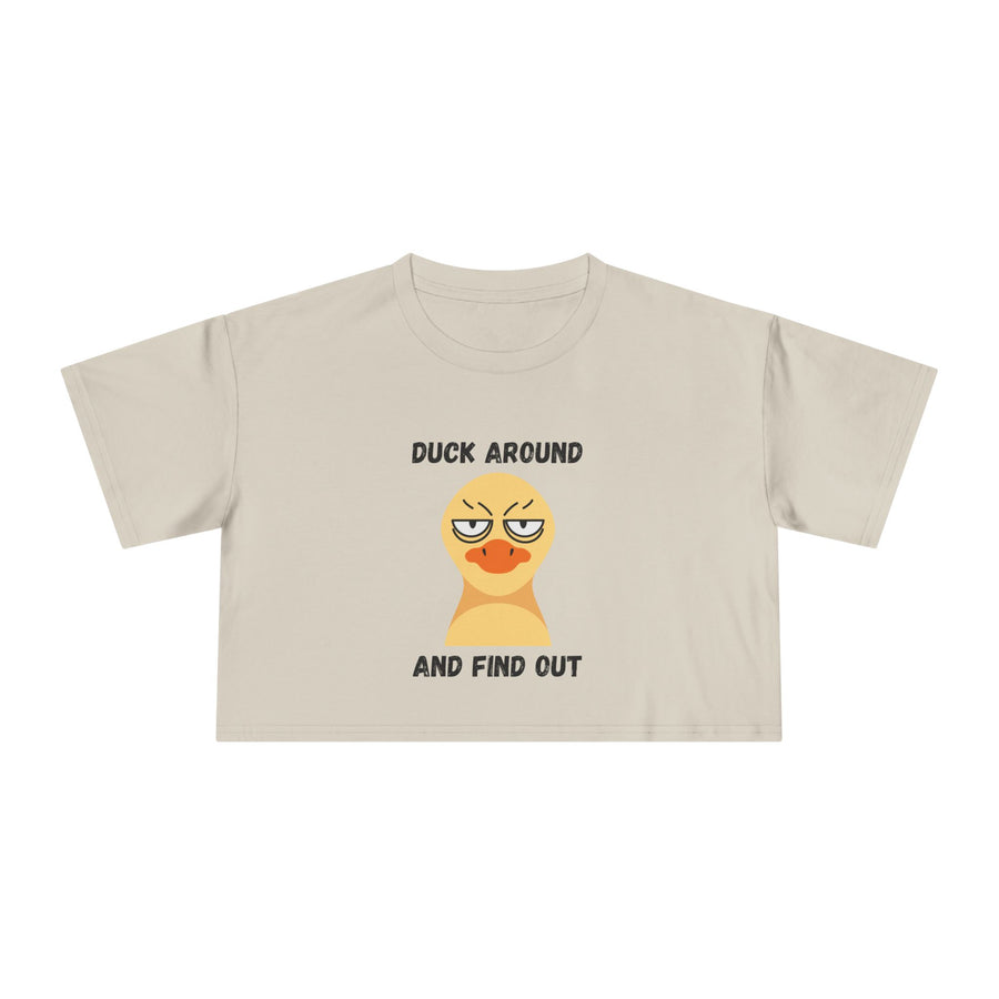 "Duck Around and Find Out" Crop Tee — Graphic T-shirt Top