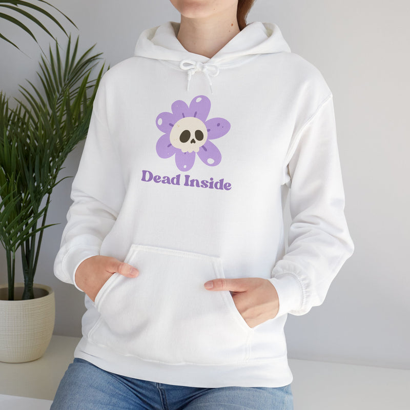 Graphic Floral Skull Hoodie "Dead Inside" - Unisex Heavy Blend™ Hooded Sweatshirt