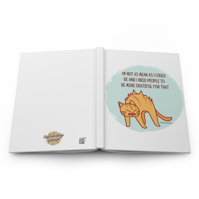 Grumpy Cat Hardcover Journal — "I'm Not As Mean As I Could Be" Lined Notebook