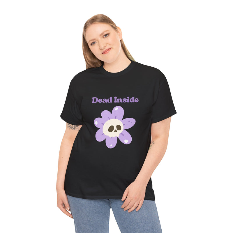 Graphic Tee — "Dead Inside" Skull Flower Mental Health Awareness T-Shirt