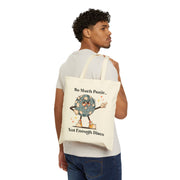 "So Much Panic Not Enough Disco" Canvas Tote Bag — Retro Disco Globe Reusable Market Bag