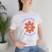 Graphic Tee - Kinda Emotionless Kinda Emotional Floral Skull Mental Health Awareness T-Shirt