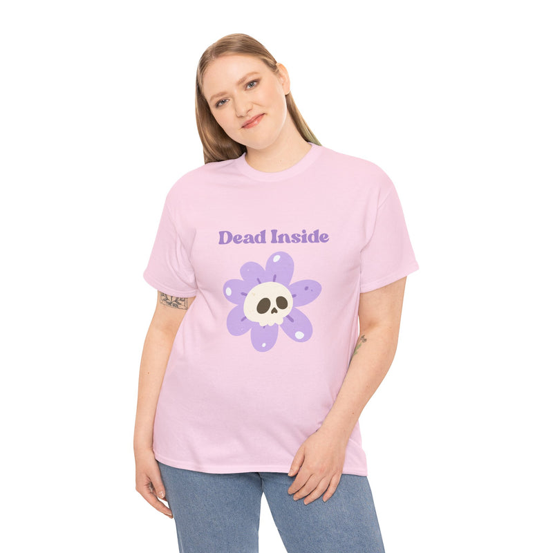 Graphic Tee — "Dead Inside" Skull Flower Mental Health Awareness T-Shirt