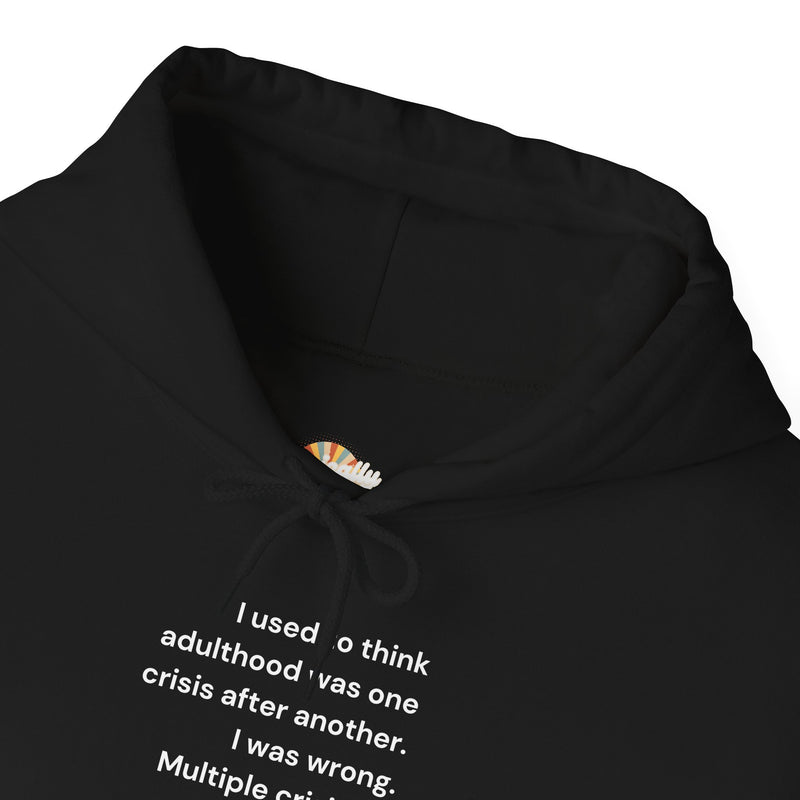Graphic Text Hoodie — 'Adulthood' Hooded Sweatshirt