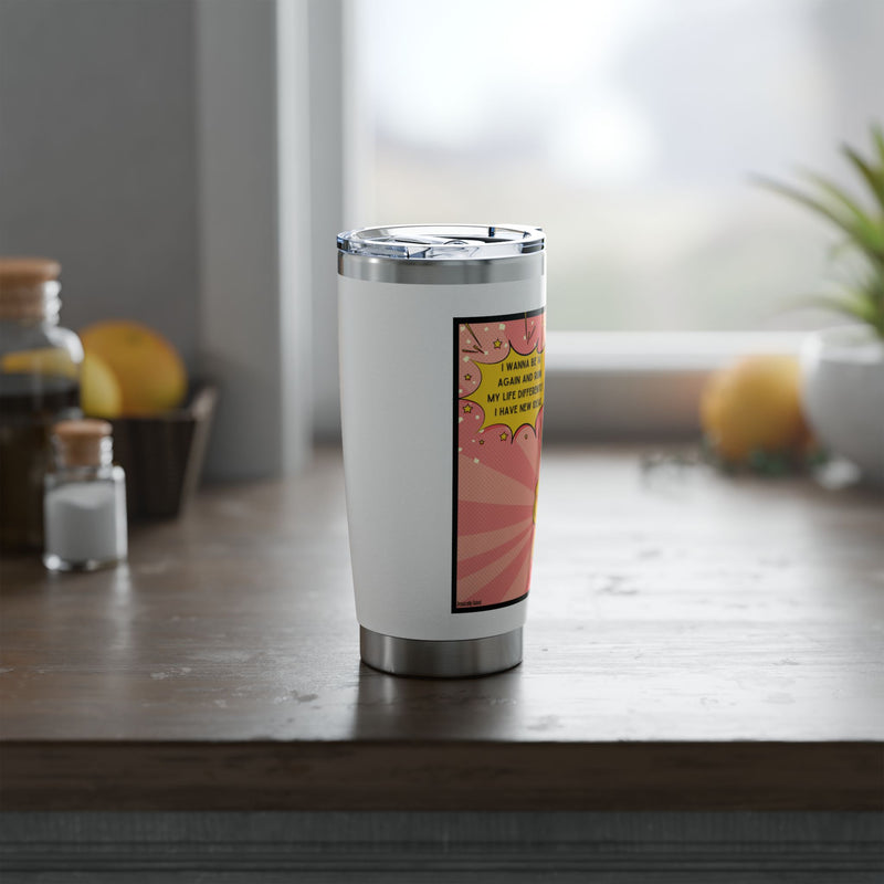 Retro Pop Art Vagabond Travel Tumbler — '14 Again'