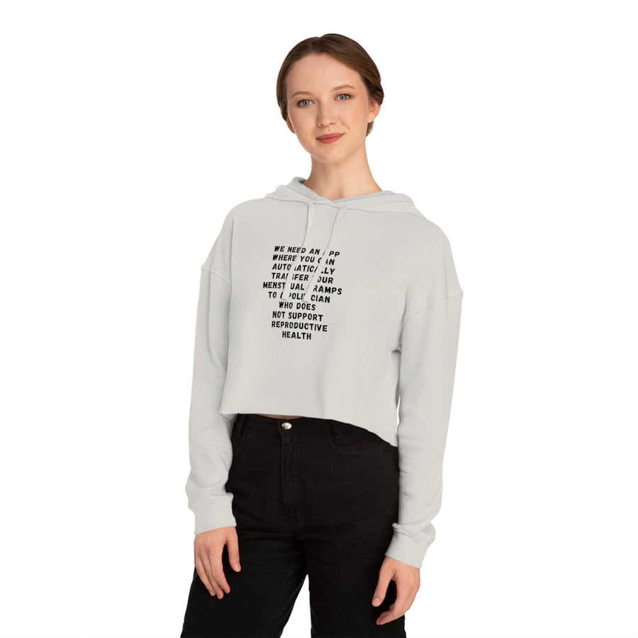 Transfer Menstrual Cramps - Women’s Cropped Hooded Sweatshirt