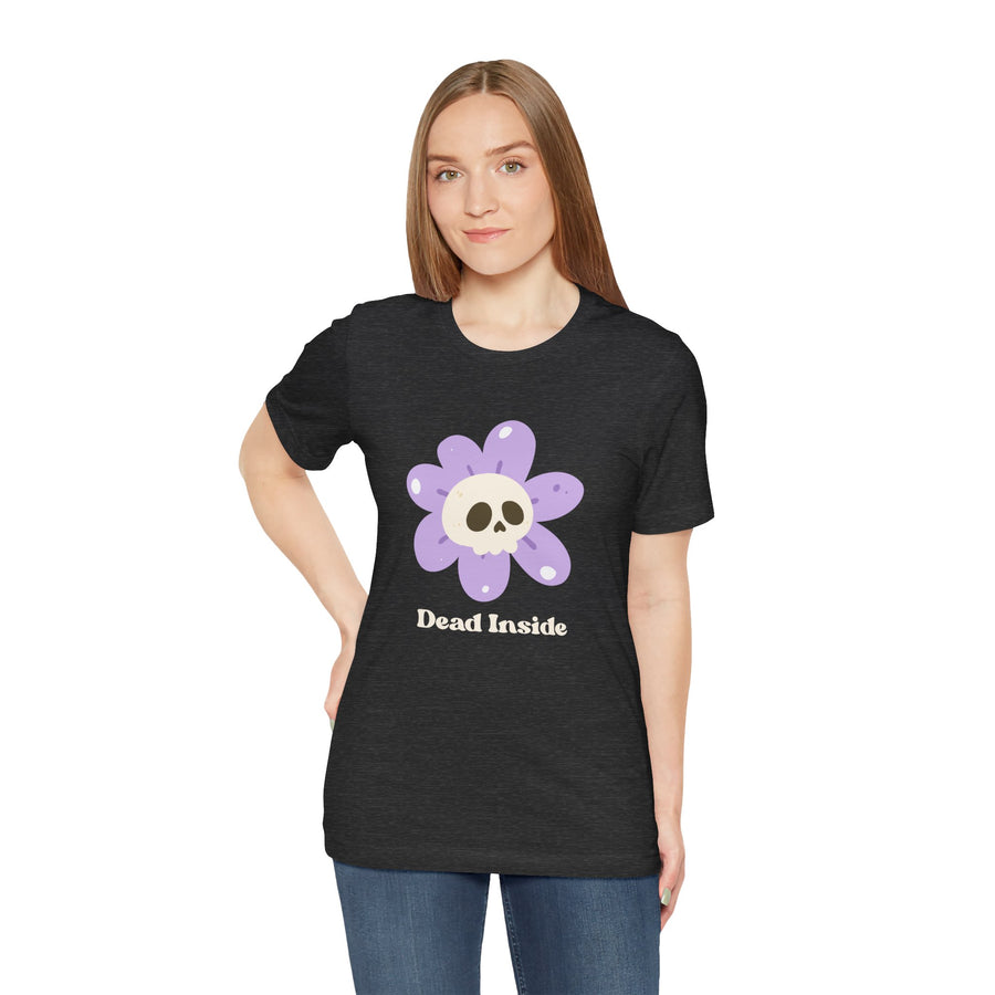 "Dead Inside" Skull Flower Tee — Mental Health Awareness T‑Shirt