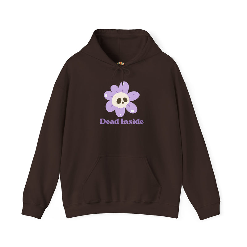 Graphic Floral Skull Hoodie "Dead Inside" - Unisex Heavy Blend™ Hooded Sweatshirt