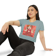 Pop Art Crop Top T-shirt — "Being Responsible Adult Every Single Day?" Graphic Tee for Women