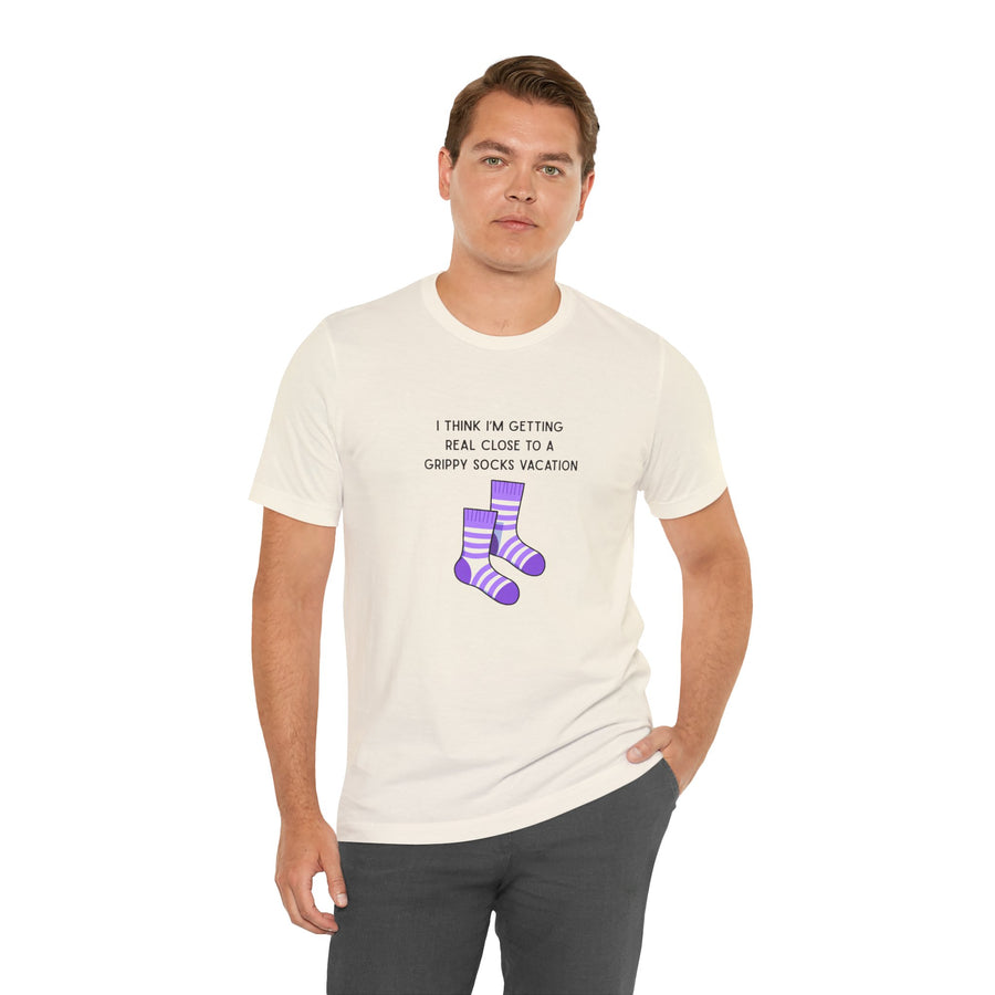 Graphic Tee - "Grippy Socks Vacation" Mental Health Awareness T-Shirt