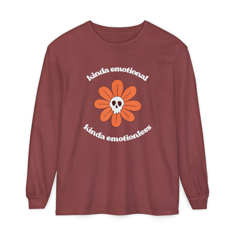Daisy Skull T-Shirt "Kinda Emotional Kinda Emotionless" Long Sleeve Tee