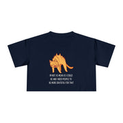 Crop Tee — Sassy Cat Graphic with Quote: "I’m Not As Mean As I Could Be, and I Need People To Be More Grateful For That" T-shirt Top