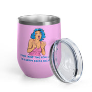 Grippy Sock Vacation Pop Art Wine Tumbler - Stainless Steel 12oz