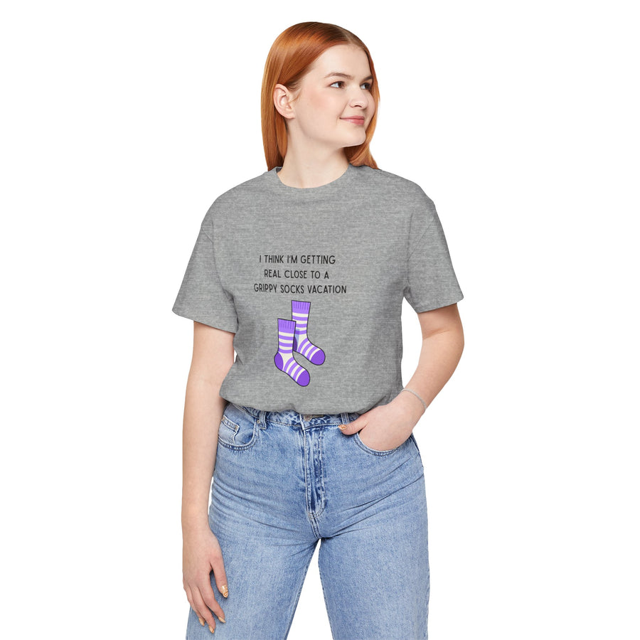 Graphic Tee - "Grippy Socks Vacation" Mental Health Awareness T-Shirt