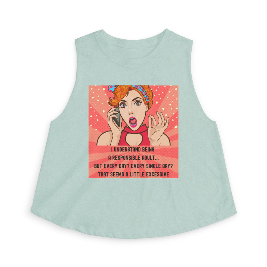 Crop Top - Retro Pop Art "I Understand Being A Responsible Adult..." Graphic Tank