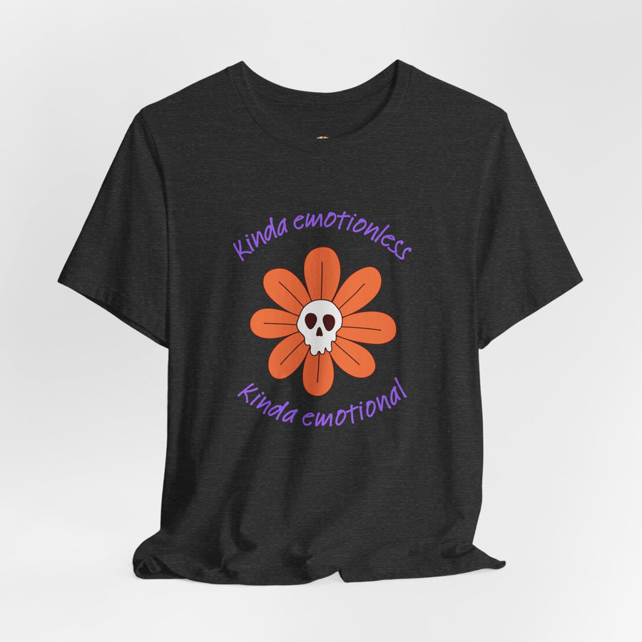 Graphic Tee - Kinda Emotionless Kinda Emotional Floral Skull Mental Health Awareness T-Shirt